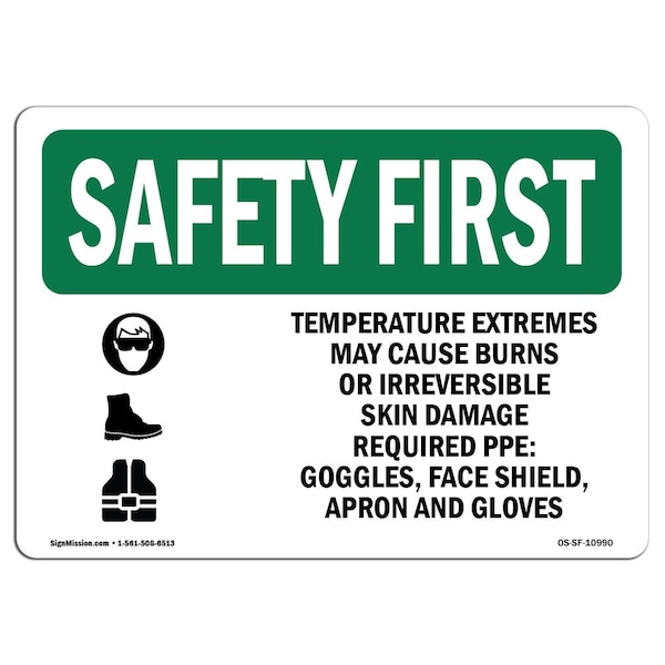 Sign, 3.5" H, Temperature Extremes May Cause, Landscape, SF-D-35-L-10990-10PK